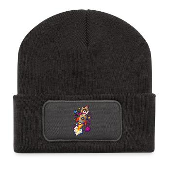 Karton-Orbit - Recycelte Patch Beanie - Dunkelgrau - Vorne