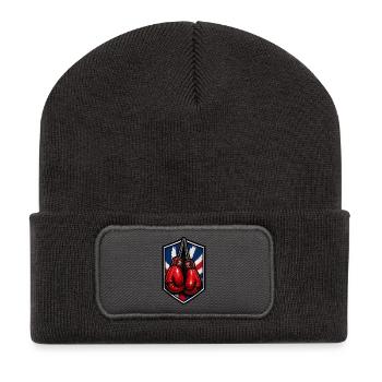 Union Jack Schild Boxhandschuhe - Recycelte Patch Beanie - Dunkelgrau - Vorne