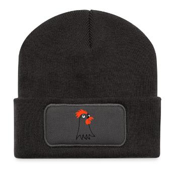Henne / hen (head, 3c) - Recycled Patch Beanie - dark grey - Front