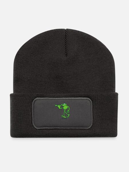 Hawaii-Frosch - Recycelte Patch Beanie - Dunkelgrau