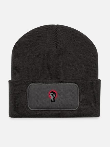 faust / fist - Recycelte Patch Beanie - Dunkelgrau