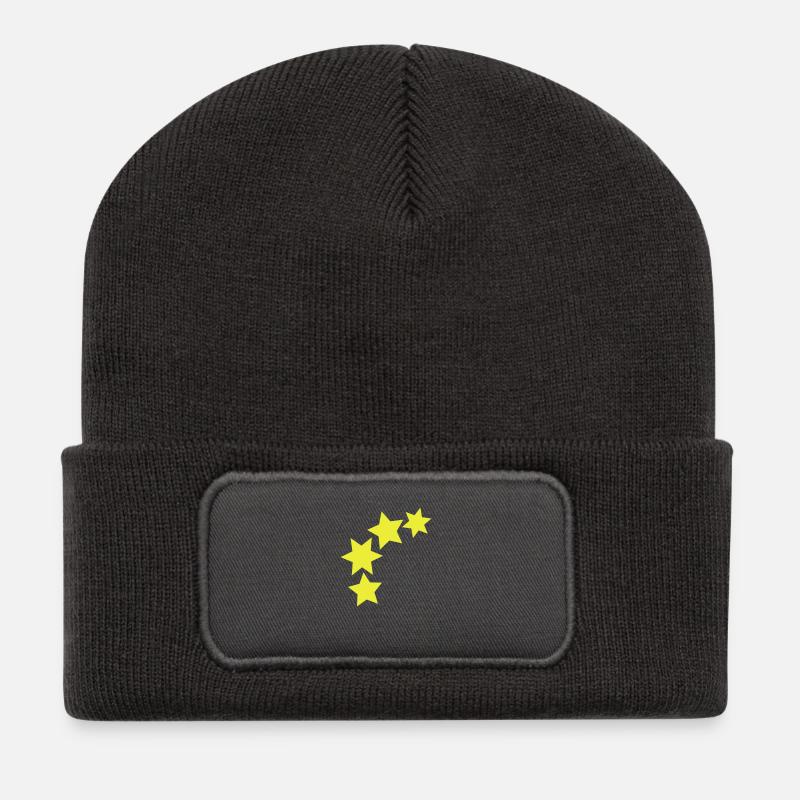 stars - Recycelte Patch Beanie - Dunkelgrau