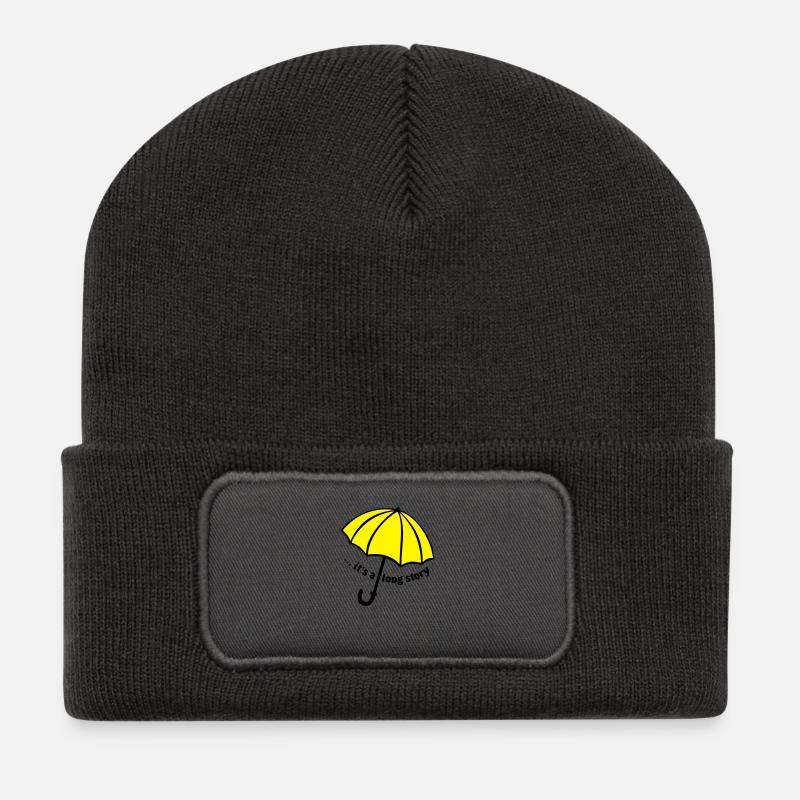 it's a long story / Regenschirm - Recycelte Patch Beanie - Dunkelgrau