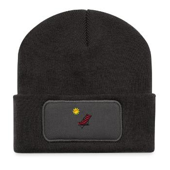 sonnenstuhl2 - Recycelte Patch Beanie - Dunkelgrau - Vorne