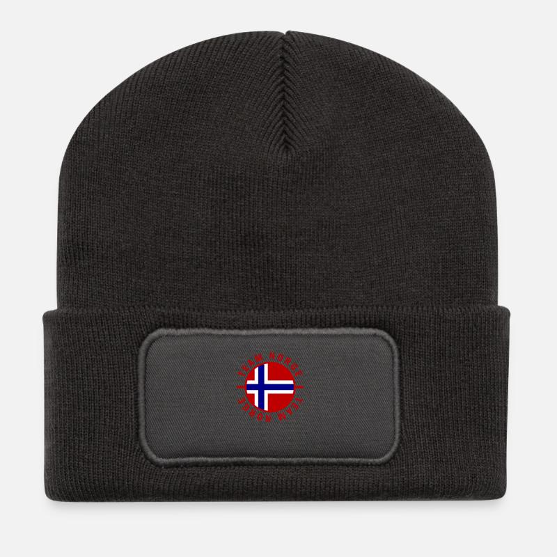 Norge Team Norway - Beanie recyclé à patch - charbon