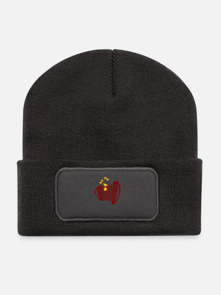 Harmonika - Recycelte Patch Beanie - Dunkelgrau