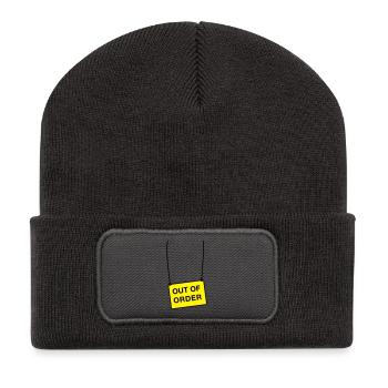out of order - Recycelte Patch Beanie - Dunkelgrau - Vorne