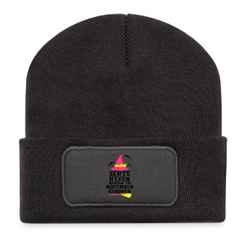 ECHTE HEXEN WERDEN IM NOVEMBER GEBOREN - Recycelte Patch Beanie - Dunkelgrau - Vorne