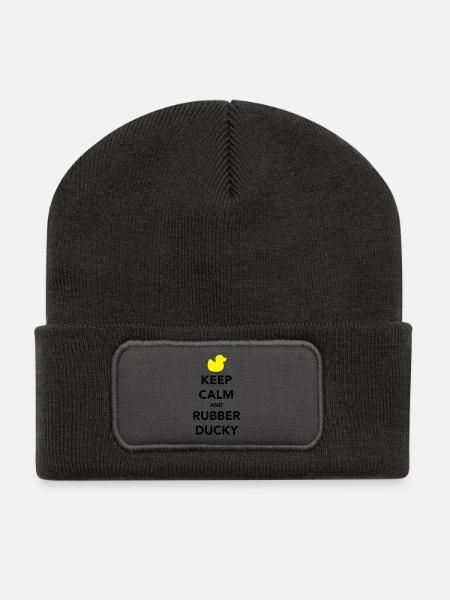 Keep Calm and Rubber Ducky - Recycled Patch Beanie - dark grey