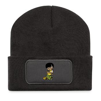 Weinlese-Hip-Hop-b-boy - Recycelte Patch Beanie - Dunkelgrau - Vorne
