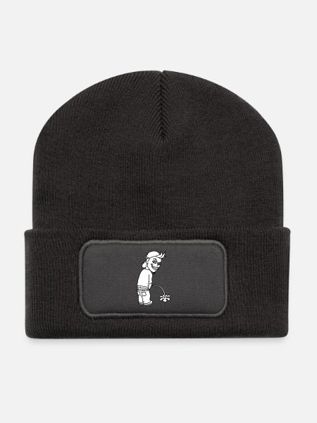 Pee Boy 2c - Recycled Patch Beanie - dark grey