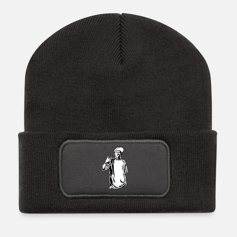 Gangster Rapper - Recycelte Patch Beanie - Dunkelgrau