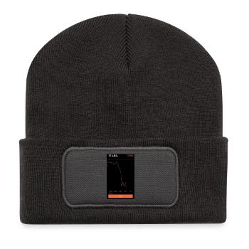 Aktiencrash - Recycelte Patch Beanie - Dunkelgrau - Vorne