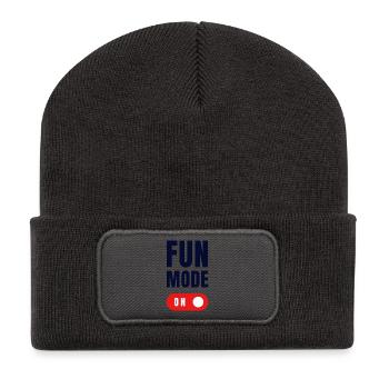 FUN MODE ON - Recycled Patch Beanie - dark grey - Front