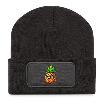 Ananas - Beanie recyclé à patch - charbon - Devant