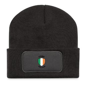 Cork Ireland Shield Tricolor - Recycled Patch Beanie - dark grey - Front