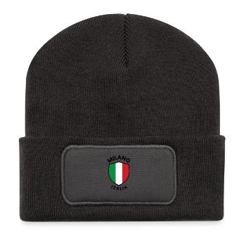 Milan Italy Shield - Recycled Patch Beanie - dark grey - Front