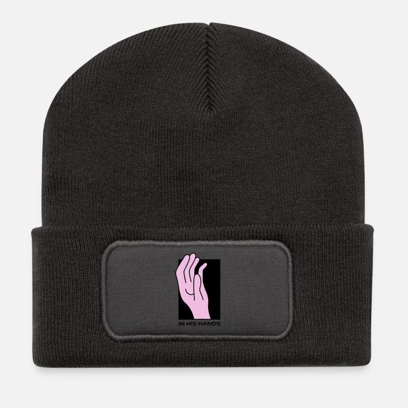 In seinen Händen - Recycelte Patch Beanie - Dunkelgrau