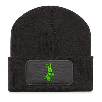 Bunny - Le lapin de Pâques apporte les œufs - Beanie recyclé à patch - charbon - Devant
