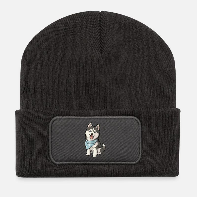 Husky joie bandana ciel - Beanie recyclé à patch - charbon