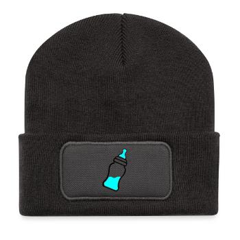 Babyflasche - Recycelte Patch Beanie - Dunkelgrau - Vorne