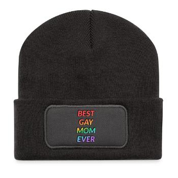BESTE SCHWULE MUTTER ALLER ZEITEN - Recycelte Patch Beanie - Dunkelgrau - Vorne