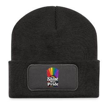 Shine With Pride Sun Vintage Pride Motif LGBTQ - Recycled Patch Beanie - dark grey - Front