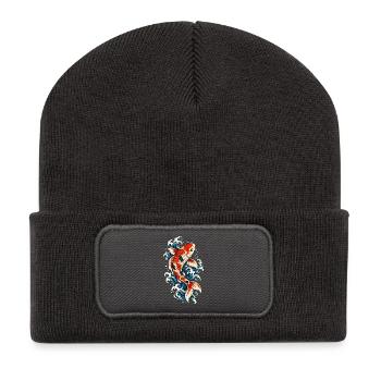 Koi-fische Japanische Koi-fische Koi-karpfen - Recycelte Patch Beanie - Dunkelgrau - Vorne