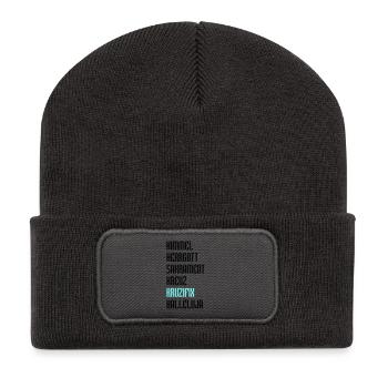 Bayrisch Fluchen - Recycelte Patch Beanie - Dunkelgrau - Vorne