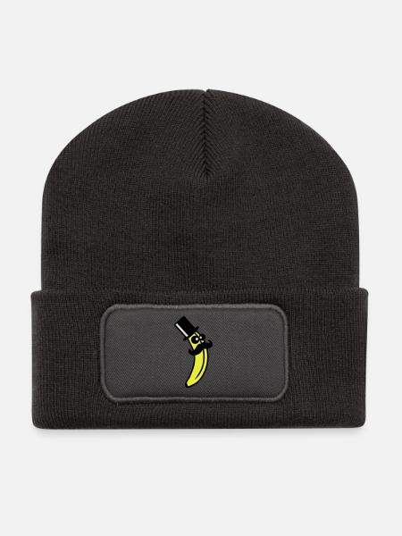 Sir Mustache Banana - Recycelte Patch Beanie - Dunkelgrau