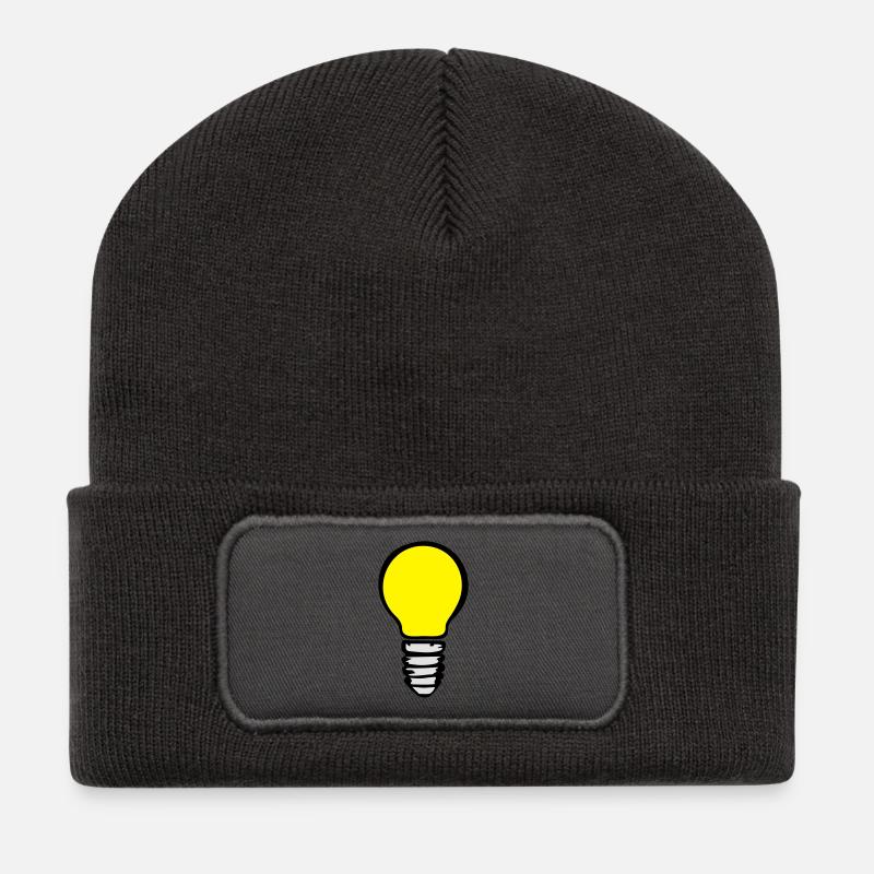 Glühbirne 3farbig - Recycelte Patch Beanie - Dunkelgrau