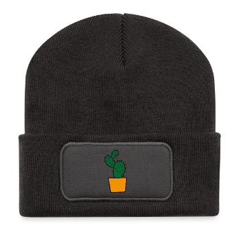 Kaktus - Recycelte Patch Beanie - Dunkelgrau - Vorne