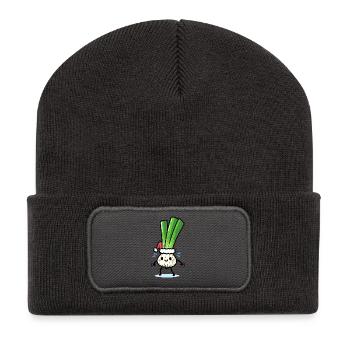 Saint-Nicolas mignon oignon de printemps - Beanie recyclé à patch - charbon - Devant
