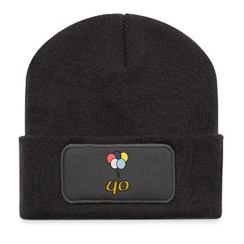 40. 40 ANS. 40e ANNIVERSAIRE. ANNIVERSAIRE 40 ANS. - Beanie recyclé à patch - charbon - Devant
