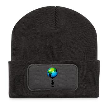 Planet Earth - Recycled Patch Beanie - dark grey - Front