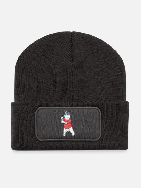 Eisbär Baseball Baseballschläger - Recycelte Patch Beanie - Dunkelgrau
