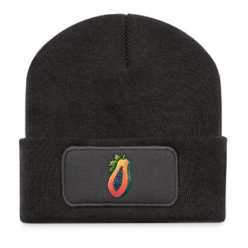 Papaye Sanguine Illustration Vibrante - Beanie recyclé à patch - charbon - Devant