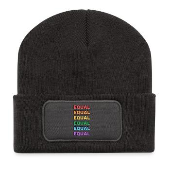 Produits LGBTQ+ Égalité Arc-en-ciel Fierté - Beanie recyclé à patch - charbon - Devant