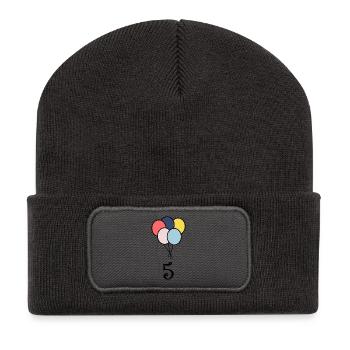 5. JUBILÄUM. 5 JAHRE. 5. JUBILÄUM - Recycelte Patch Beanie - Dunkelgrau - Vorne