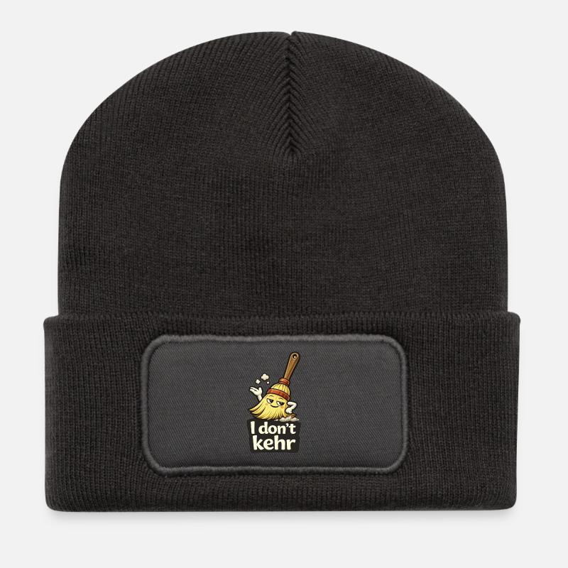 I don't kehr / care lustiges T-Shirt Geschenk  - Recycelte Patch Beanie - Dunkelgrau