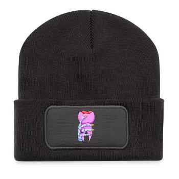 Sweet Tooth - Recycelte Patch Beanie - Dunkelgrau - Vorne