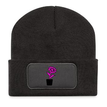 Blume - Recycelte Patch Beanie - Dunkelgrau - Vorne