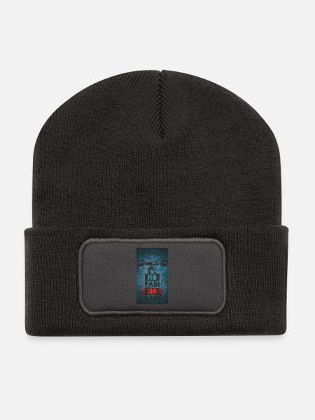 Starker Bodybuilder hebt Gewichte - Recycelte Patch Beanie - Dunkelgrau