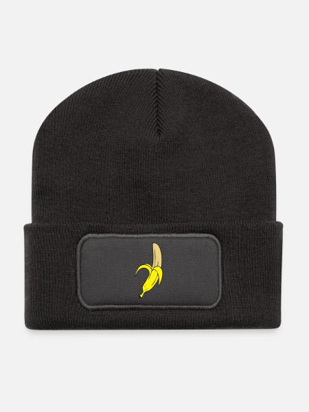 banana - Beanie recyclé à patch - charbon
