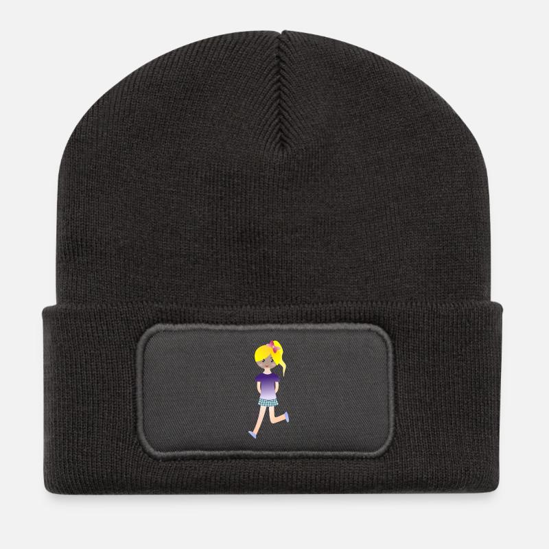 runner running laufen jogger jogging sprinter45 - Recycelte Patch Beanie - Dunkelgrau