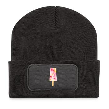 Glace à l'eau - Beanie recyclé à patch - charbon - Devant