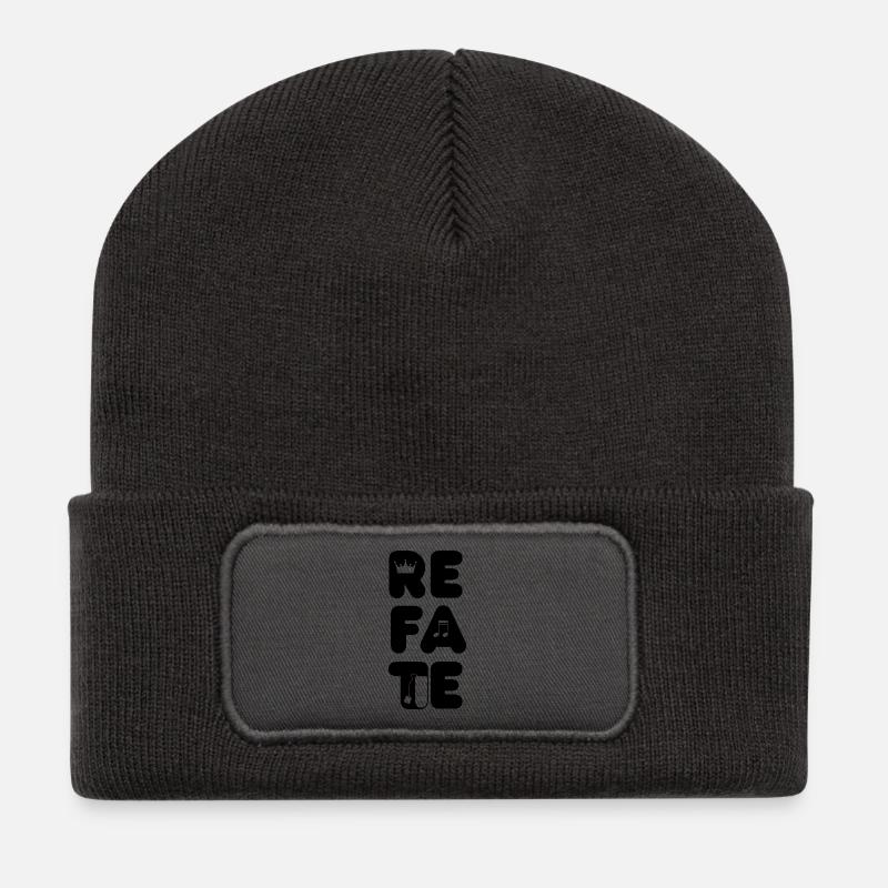 Refate - Bring yourself round - Recycelte Patch Beanie - Dunkelgrau