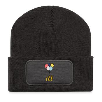 18. 18 YEARS OLD. 18th ANNIVERSARY. 18 BIRTHDAY. - Recycled Patch Beanie - dark grey - Front
