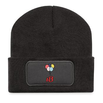 18. 18 YEARS OLD. 18th ANNIVERSARY. 18 BIRTHDAY. - Recycled Patch Beanie - dark grey - Front