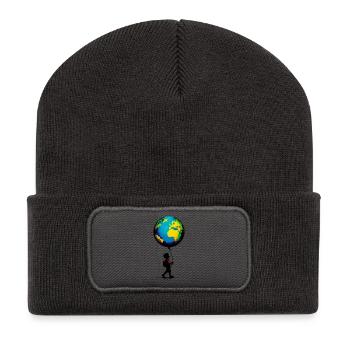 Planet Earth - Recycled Patch Beanie - dark grey - Front